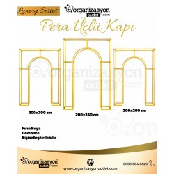 Pera Arka Fon 3'lü Metal Düğün Ekipmanı